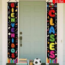2d Flat Spanish School Opening Couplets And Hanging Flags 2 Packs Polyester Fiber Polyester Material Colorful Stationery Graffiti Vertical Banner Back To School Classroom Door Hanging Kindergarten Door Decoration School Class Entrance Entrance Atmosphere Layout Flag To Welcome Students Back To School Blackboard Style Stationery Pattern Classroom Door Decoration Kindergarten Primary Classroom Entrance Atmosphere Decoration - A - View 2