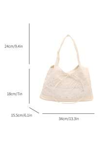 New Fashion Tote Bag, Japanese And Korean Niche Style, Versatile Large Capacity Daily Commute Shoulder Bag For Women - White - View 5