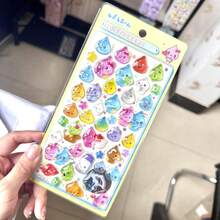 Pegatinas de Sello en Gota 3D con Expresión de Dibujos Animados Divertidos, Calcomanías de Textura de Cristal Colorido para Diario, Decoración DIY de Papelería, Pegatinas de Recompensa de Marca Diaria - Multicolor - Ver 9