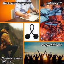 Fidget Beads Skill Toys, Fidget Toys, Parachute Cord And Steel Beads Handmade Fidget Beads, Beginners Worry Beads, Portable EDC Leisure Toys (Black) - Gold Blue - View 8