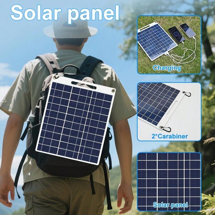 10W USB Solar Panel, 5V Solar Panel Kit, High Efficiency Monocrystalline Silicon, Suitable For RVs, Campers, Vehicles, Caravans And Other Off-Grid Applications