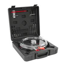 YISSALE 40–200 mm verstellbarer Lochschneider mit Staubschutzhaube, transparentes und silbernes Kreisbohrer-Set mit Holz- und Steinbohrern und Aufbewahrungsbox, für Bohrungen in Holz und Gipskarton, Produktgröße: 23 * 24 cm - Klar+Silber - Übersicht 11
