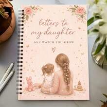 1 pieza Diario Cartas a mi Hija | Cuaderno con Encuadernación en Espiral para Nuevas Madres y Padres, Libro de Recuerdos "Mientras te Veo Crecer", Diario con Líneas para Escribir Cartas a la Hija de la Madre, Regalo Ideal para Baby Shower y Cumpleaños de la Hija - F - Ver 1