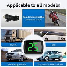 GPS HUD Digital Speedometer Display For Car Truck SUV, Real-Time KM/H MPH Speed Meter With Bright LED Screen, USB Plug & Play Head Up Display Monitor, Compact Driving Accessories Gift For Men Women, Summer Essential - USB Powered - View 7