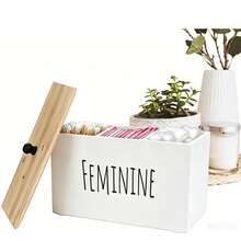 Wooden Tampon Holder For Bathroom, Feminine Product Organizer, Pad Organize Case, Lady Stuff Storage Box For Bathroom Accessories - View 9
