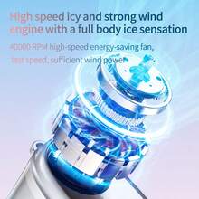 Portable Neck Fan, 100 Adjustable Speeds, 40000 RPM Cooling, Mini Personal Wearable Fan, 4500mAh USB Rechargeable, 16H Runtime, LED Display - Gifts For Outdoor, Travel, Camping, Summer (Blue) - Blue - View 4