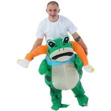 Inflatable Frog Costume For Women Man Aldult Cosplay Party Inflatable Full Body Frog Costume Blow Up Costumes Halloween Christmas, Carnival - Green - View 3