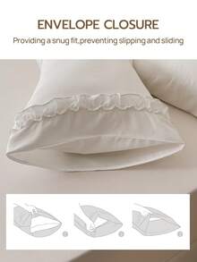1 pieza Funda de almohada de encaje de corazón de unicolor negro & blanco 100% poliéster (sin relleno de almohada), adecuada para decoración de dormitorio, boda, romántica, estilo bohemio - Blanco - Ver 6