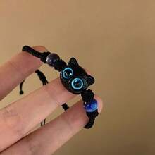 1pc Fashionable Elegant Chinese Style New Multifunctional Cute Black Cat Pattern Woven Bracelet, Suitable For Daily Wear, Unisex - Multicolor - View 6