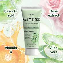 Salicylic Acid Cleansing Gel, MULTI ACTION CREAM With Salicylic Acid Essence, Collagen, Hyaluronic Acid, Alcohol-Free Formula, Deep Cleansing, Smoothing And Brightening, Daily Facial Exfoliation, Light Beige Care, Daily Skincare, Suitable For All Skin Types. Portable Design For Travel. 60g/2.12oz - 60g - View 6