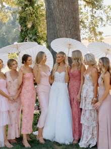 8 Sets, 6 Sets And 1 Set Wedding Umbrellas, Handmade Painted Umbrellas, White Parasols And Vintage Chinese Round Oil Paper Umbrellas. These Are Perfect For Use As Photo Props, Cosplay, Craft Decoration, Wedding Arch Decoration And Bridal Party Decoration. Each Set Size Is 84 Cm X 60 Cm. - White - View 2
