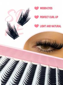 200pcs Tapered Long Cartoon Style Thick Cluster False Eyelashes Set, DIY Single Cluster Eyelash Extensions - 查看 2