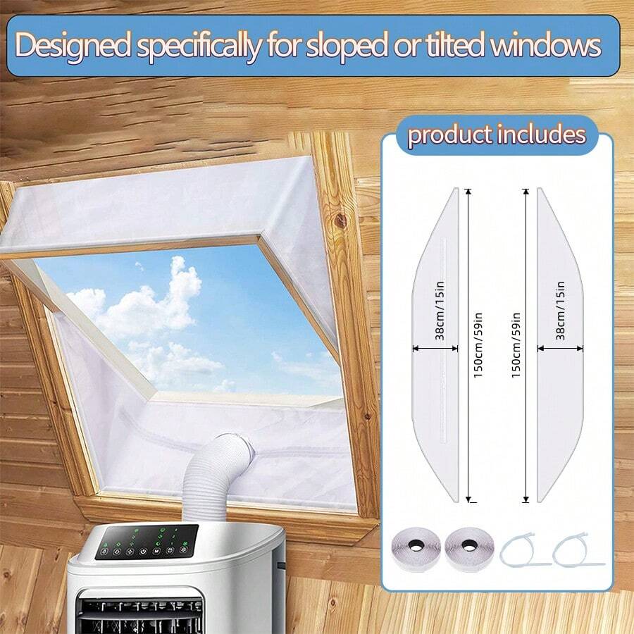 Air Conditioner Window Sealing Kit (Suitable For Tilt Windows) Hot Air Deflector, 2-Piece Suitable For Portable Air Conditioner Roof Window Air Conditioner Sealing Strip, Used To Fix To Rotating Windows, Window Sealing Strip Air Conditioner Kit - Portable Window Air Conditioner Installation Designed Specifically For Slanted Or Tilted Windows - Multicolor - View 1