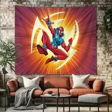 1pcs M Arvel Superhero Series S Pider-Man Theme Tapestry, Superhero Patter Wall Hanging Fabric Poster Cool Comic Art Background Blanket, Modern Home Fashion Decor, For Living Room Bedroom College Dorm Game Room Home Decor Fans Gift - Nhiều màu - Xem 6