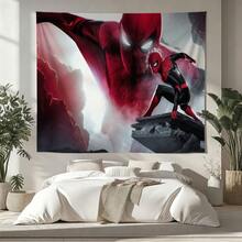 1pcs M Arvel Superhero Series S Pider-Man Theme Tapestry, Superhero Patter Wall Hanging Fabric Poster Cool Comic Art Background Blanket, Modern Home Fashion Decor, For Living Room Bedroom College Dorm Game Room Home Decor Fans Gift - 彩色 - 查看 4