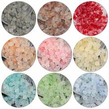 250 Stück 4mm bunte matte Kristallglasperlen, facettierte mattierte Goldpulver Doppelloch spitz zulaufende lose Perlen, handgefertigte Perlen DIY Materialien Armband Halskette Zubehör - DIY matte Kristallglasperlen - Übersicht 4