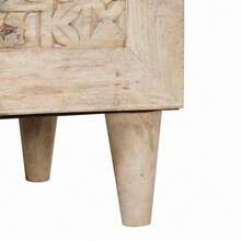 White Sideboard 40 X 33 X 110 Cm Solid Mango Wood - White - View 8