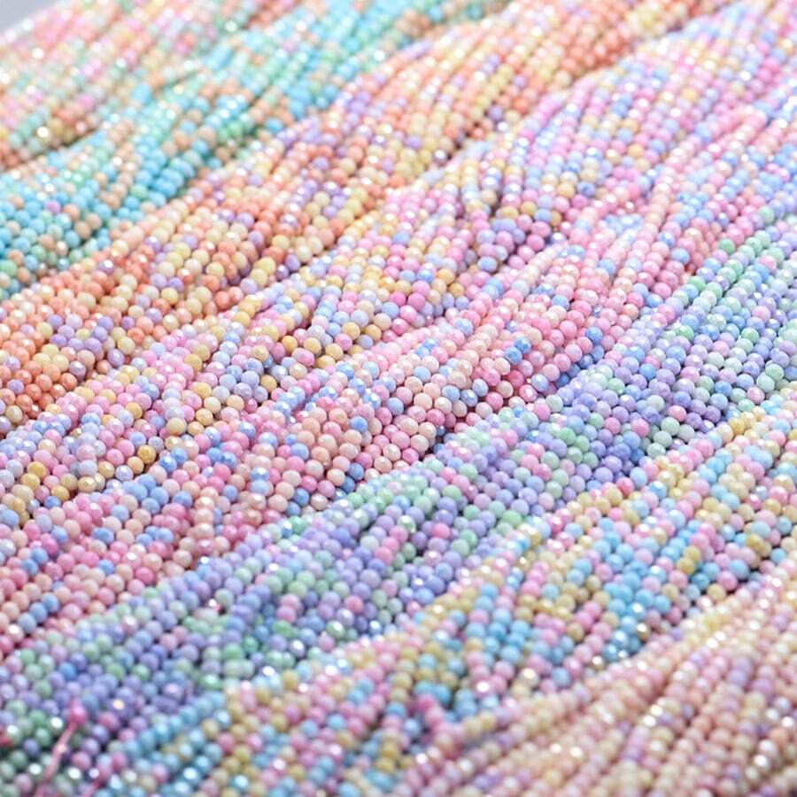 2strands Around 200pcs 3.5x3mm Glass Beads For Necklace Bracelets Making - Water Dye MKL - View 1