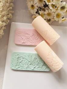 Polymer Clay Texture Roller, Floral Embossed Polymer Clay Texture Roller | Embossing Pottery Texture Rollers For Jewelry Making, Like Polymer Clay Texture Sheets, Work With Polymer Clay Cutter Ideal For DIY Crafts, Art Design, And Jewelry Making - Texture Roller - View 5