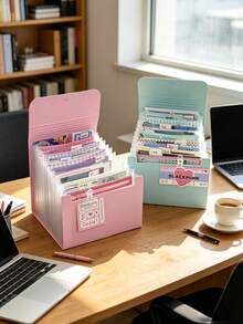 13-Layer A6 Accordion File Folder, Portable Expandable Solid Color Document Organizer Bag With Index Tabs, Multi-Function Expanding File Folder For Easy Document Storage, Multi-Layer Classification Label Folder, Bill File Bag,Back To School - Accordion File - View 11