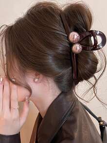 1 pieza Pinza de pelo de tiburón de perla falsa de lujo, clip de pelo de agarre fuerte antideslizante, diseño elegante vintage para ir al trabajo, fiesta, graduación, accesorios para el cabello, accesorios para el cabello para mujeres, artículos para el cabello, verano, playa - Rascarse - Ver 8
