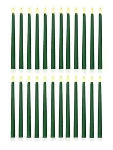 12-72个无焰电子锥形蜡烛灯 LED，适用于圣帕特里克节氛围照明、节日装饰，可嵌入烛台（不含电池） - 彩色 - 查看 1