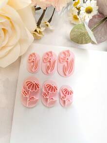 Minimalist Floral Clay Stamp Set - Embossed Flower Pattern Molds For Polymer Clay Earrings, Nail Art, Pendants & Jewelry Making, Suitable For DIY Handmade Crafts, Ceramics & Sculpting | Botanical Relief Texture Clay Tools For Artisan Design - Flower - View 8