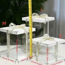 1pc Party Holiday Gift Box, 1/2/3 Tier Gift Storage Box - White - View 6