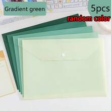 10 piezas/5 piezas Bolsas con Botón A4, Bolsas de Documentos de Plástico PP, Colores Frescos, Organizadores de Documentos Duraderos e Impermeables, Adecuados para Estudiantes y Uso de Oficina - Multicolor - Ver 8