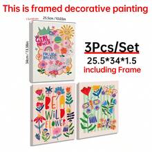 1/3PCS Canvas Wall Art Posters For Room Home Decor Optional Frame Room Decor Room Decoration Stuff Bedroom Decor Baby RoomDecorationGirlyBedroom Decor - Multicolor - View 5
