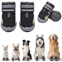 Dog Booties For Winter, Snow Boots For Small Medium Lar Dogs, Waterproof Dog Rain Shoes, Non-Slip Paw Protector For Outdoor Walking, Hiking, Indoor Hardwood Floors - Black Waterproof - View 8