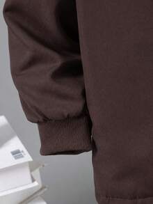 Teen Boys Casual Fashionable Thermal Lined Hooded Jacket, Autumn/Winter - Brown - View 4