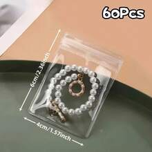 40pcs/60pcs/100pcs/PVC Transparent Jewelry Anti-Oxidation Zipper Bags, Plastic Bags For Packaging Jewelry Rings And Accessories, 46 Micron Thickness Material, Polyethylene Storage Bags For Earrings And Ornaments, 2 Desktop Storage Boxes, Jewelry Bag Storage Box, Multifunctional Desktop Organizer - Clear - View 20