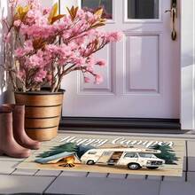 1 pieza Alfombra de cocina con estampado de camping RV pintado a mano, alfombra antideslizante para el piso, alfombra decorativa para fiestas festivas, alfombra, alfombra antideslizante resistente al aceite, alfombra de secado rápido, adecuada para cocina, pasillo, baño, lavandería, decoración del hogar - Multicolor - Ver 4