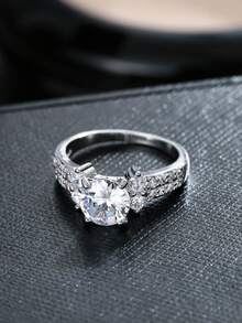 1pc Women's Fashion Minimalist Sparkling Zirconia Ring, Luxury High-End Personalized Commuter Ring - Ring - View 9