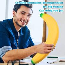 42cm Giant Banana Squeeze Toy, Realistic Soft Rubber Banana Sensory Stress Relief Toy, Venting Prank Gift, Squishy Toy - Multicolor - View 5