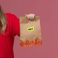 「HOT」警告標籤貼紙捲 – 500張火焰警示熱敏標籤，適用於食品包裝、自黏式熱敏運輸貼紙 - A - 查看 8