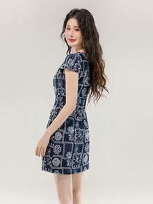 Women Midi Dresses - Blue - View 1