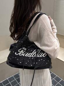 New Fashion Tote Bag, Japanese And Korean Niche Style, Versatile, Large Capacity, Daily Commute Shoulder Bag For Women - Black - View 2