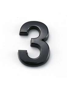 1pc 3D ABS Door Number Plate, Modern Black Number Sign With Self-Adhesive Backing, Suitable For Home, Apartment, Mailbox - House Number - View 13
