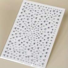 Rhinestone Decorative Stickers, Multi-Size Self-Adhesive Glitter Stickers With Backing, Easy To Peel And Stick, Neatly Arranged Transparent And Sparkling Rhinestones, Durable Adhesion, Repositionable, Suitable For Face Makeup Accents, Phone Case Decoration, Nail Art, Scrapbooking DIY, Holiday Styling And More, Convenient And Burden-Free, Create Sparkling And Exquisite Decorative Effects - White - View 8