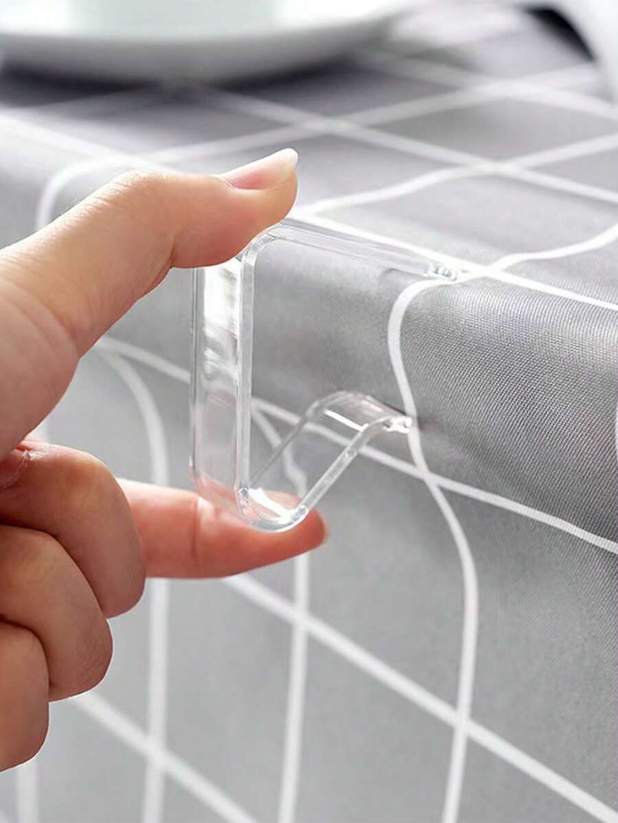 10pcs/1 Pack Transparent Non-Slip Tablecloth Clips, Kitchen Tablecloth Clips, Home Tablecloth Non-Slip Fixers, Transparent Plastic Tablecloth Clips, Suitable For Wedding Party And Family Dinner Tablecloth Fixers, Essential Kitchen And Restaurant Hotel Tools - Multicolor - View 1