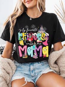 My Favorite Princess Calls Me Mama Tshirt, Princess Shirt, Princess Mother's Day Gift Tee, Ariels Jasmine Snow Whites Mom  T Shirts,Men's And Women's Sports Leisure Tee,Y2k Summer Vacation Clothes, T Shirts For Men's And Women's Graphic Tee Lightweight Breathable 100%Cotton T Shirt - Regular Fit Round Neck Casual Casual Attire - , Casual Shortsleeved Round Neck Summer Tops, Mediumstretch Fabric, Comfortable Fit For All Seasons, Tshirt With Unique Pattern , Relaxed Fit,Juneteenth T Shirt,Juneteenth T Shirt - Black 5 - View 1