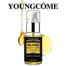 髮用精華液 - YOUNGCOME 營養油 & 維生素E - 72小時極致光澤保濕解結適用於乾燥毛躁髮質 - 柔順亮澤滋養髮油 60ML - 正裝 - 查看 2