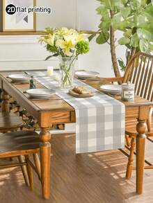 Table Runner, Adds Warmth And Natural Decor To Home, Modern Living Room Placemat Tablecloth, Dry Cleanable And Washable, Suitable For Entryway, Family Gatherings, Coffee Table, Living Room - Matte Light Gray - View 9
