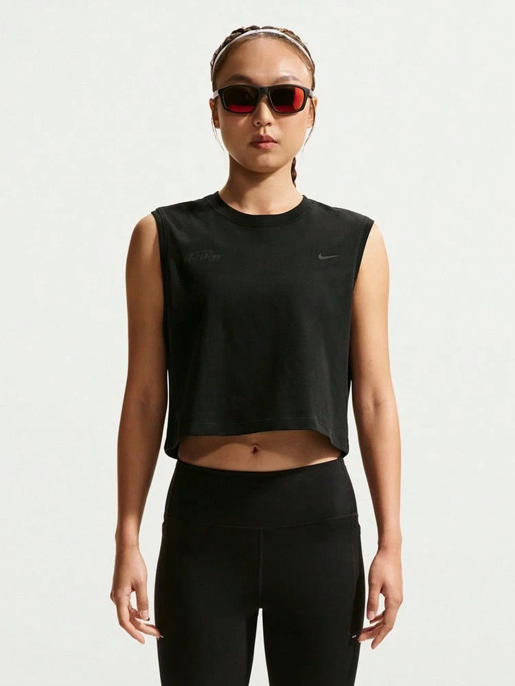 Nike Swift Butterfly Dri-FIT 女款快乾無袖跑步T恤 IM0632-010 - 黑色 - 查看 1