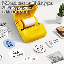 Marklife 1 buah (Kuning) Printer Label Termal Mini Portabel, Dilengkapi dengan 1 Gulungan Kertas Label Bulat, Tidak Membutuhkan Tinta, Kompatibel dengan Android dan iOS, Cocok untuk Pelabelan Alamat, Pengiriman Surat, Pengorganisasian Perlengkapan Kantor, dll. - MultiWarna - View 5