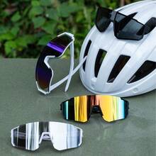 1pc Women's Fashion Cool Sports Cycling UV Protection Eyeglasses Outdoor Sun Protection Eye Protection Windproof Sports Glasses Hiking Sports Colorful Eyeglasses Suitable For Daily Photography, Outfit, Shopping, Cycling, And More - White Frame Red Mercury - View 4