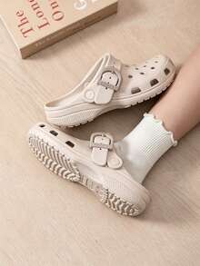 Crocs 男士女士運動涼鞋扣Clog沙灘鞋戶外包頭彩扣涼鞋男鞋女鞋拖鞋洞洞鞋213347-2MC - 卡其色 - 查看 10