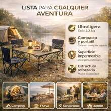 Mesa Plegable Camping Enrollable 120 * 56cm Plegable Playa De Portátil Mesa De Camping Plegable Pequeña Adecuado para Exteriores Playa Picnic Barbacoa Pesca con Bolsa de Transporte. - como en la imagen - Ver 8